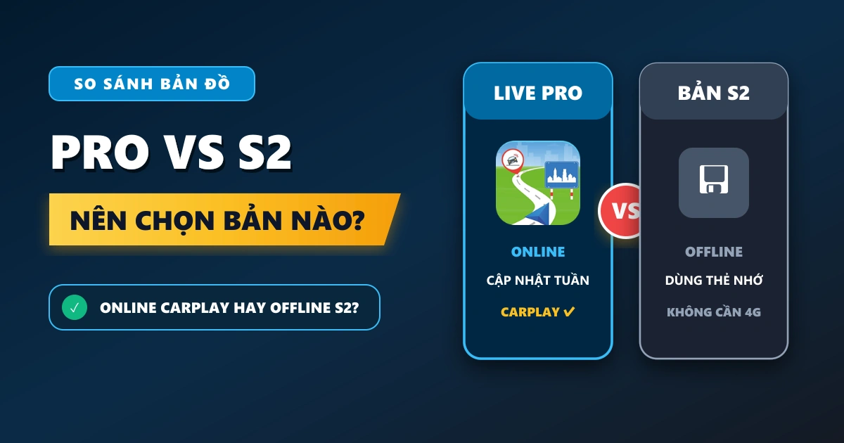 So sánh Vietmap Live Pro và Vietmap S2: Tài xế nên chọn bản nào?